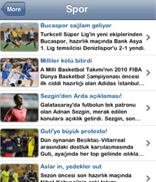 Mynet iphone spor uygulamas�